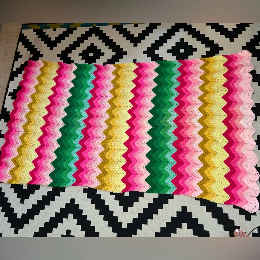 Fab af, handmade, rainbow  blanket!!